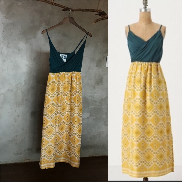 Anthropologie Dresses & Skirts - Anthro Edme & Esyllte Maxi green & yellow Dress